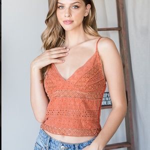Oli & Hali Orange Lace Camisole